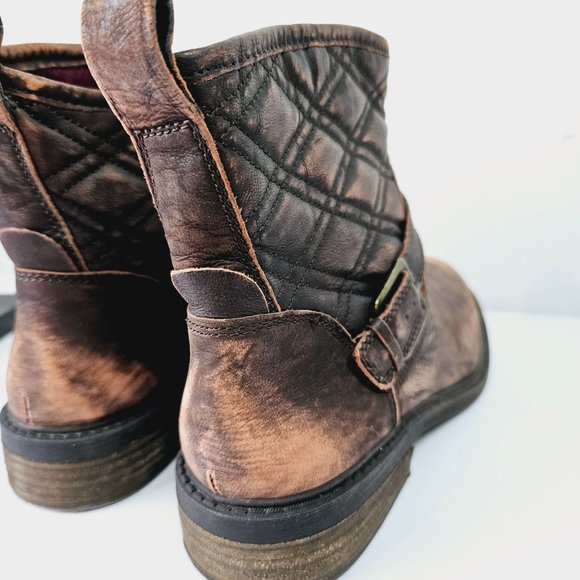 LUCKY BRAND Nordic Quilted Distressed Leather Boots Booties - Size 7M - Picture 7 of 10